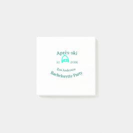 Après-ski möhippa turkos hatt namn där post-it block