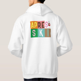 Après-ski Retro Ski Skiers Färg Block Hoodie