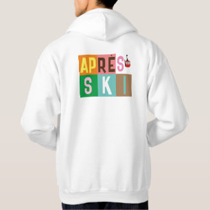 Après-ski Retro Ski Skiers Färg Block Hoodie
