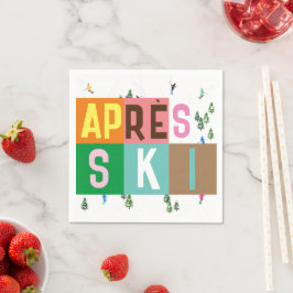 Après-ski Retro Skiers Färg Block Pappersservett