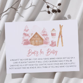 Apres Ski Rosa Baby Shower Bokar för Baby Tilläggskort