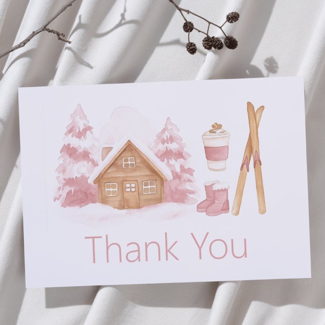 Apres Ski Rosa Nests Baby Shower Tack Kort (Skapare uppladdad)