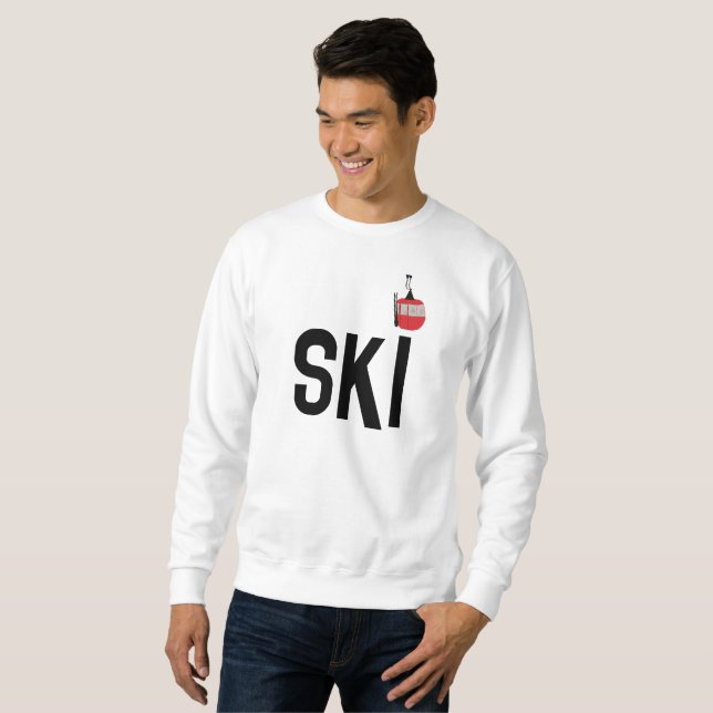 Apres Ski Season Skiers Lång Ärmad Tröja (Hel framsida)