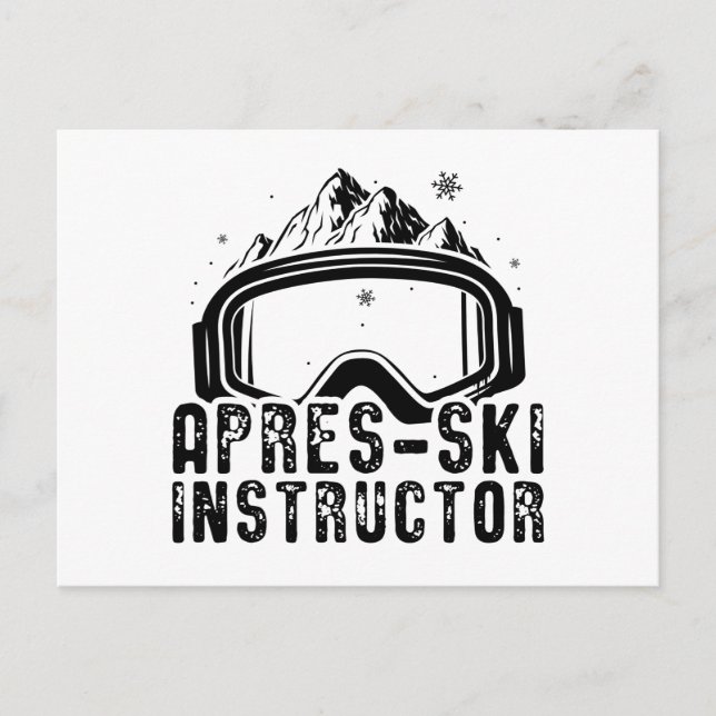 Apres-Ski | Skiers Ski Skiing Mountain Gift Vykort (Framsida)