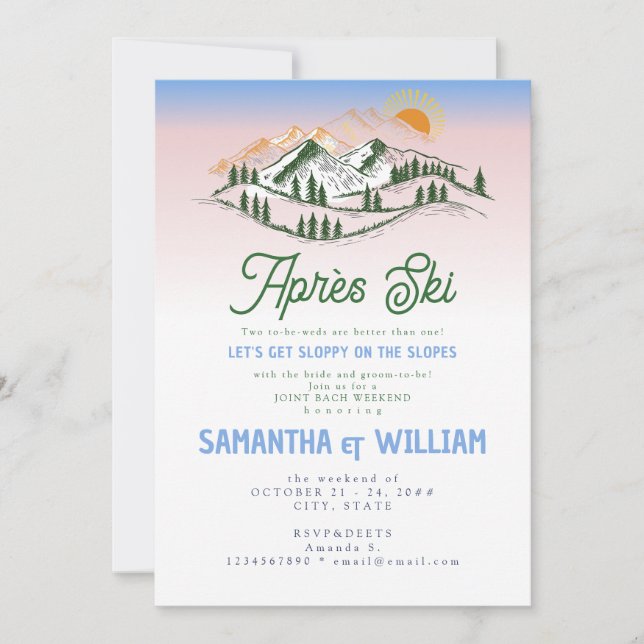 Après Ski Sloppy Slopes Skiing Joint Bach Helg Inbjudningar (Framsida)