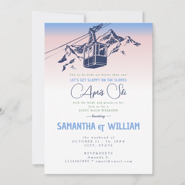 Après Ski Sloppy Slopes Winter Joint Bach Helg Inbjudningar (Framsida)