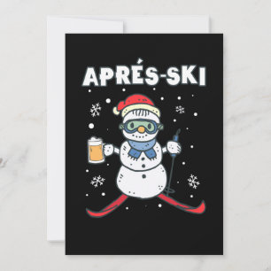 Apres Ski Snögubbe Skiing Snö Winter Sports Gift Inbjudningar