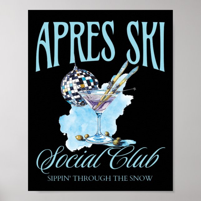 Apres Ski Social Klubb Drinking Party Womens Winte Poster (Framsidan)