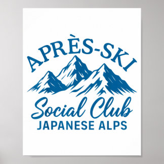 Après ski social klubb japanska alperna poster