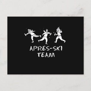 Apres Ski Team Drinking Skiing Snö Winter Sports Vykort