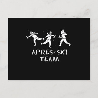 Apres Ski Team Drinking Skiing Snö Winter Sports Vykort