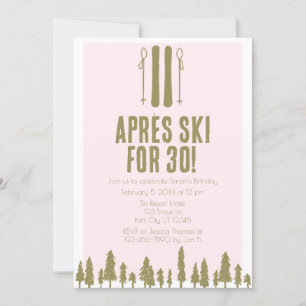 Apres Ski Winter 30års födelsedag Inbjudningar
