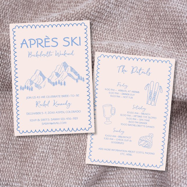 Apres Ski Winter Bachelorette Helg Inbjudningar (Apres Ski Winter Bachelorette Weekend Invitation)