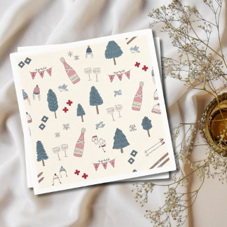Apres Ski Winter Party Champagne Rosa Napkins Pappersservett