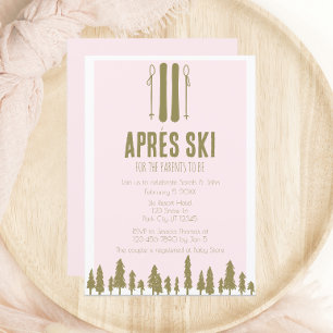 Apres Ski Winter Theme Baby Shower Inbjudningar