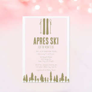Apres Ski Winter Theme Baby Shower Inbjudningar