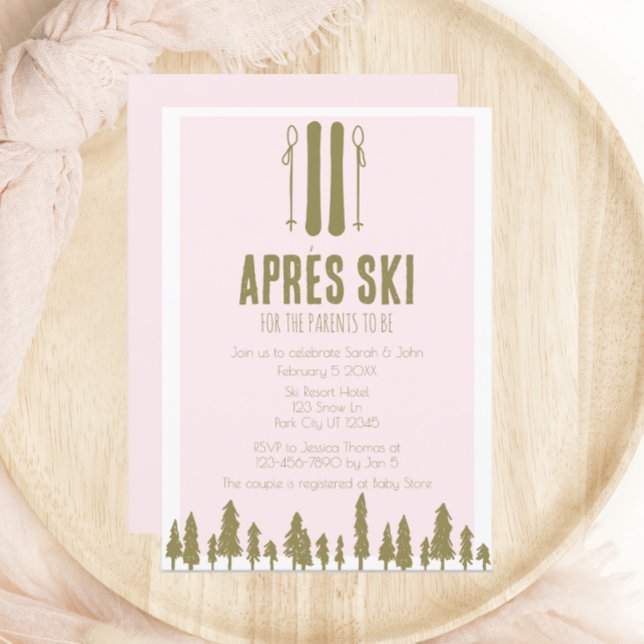 Apres Ski Winter Theme Baby Shower Inbjudningar (Skapare uppladdad)