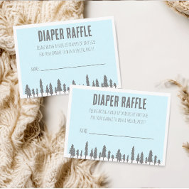 Apres Ski Winter Theme Blue Diaper Raffle Tilläggskort