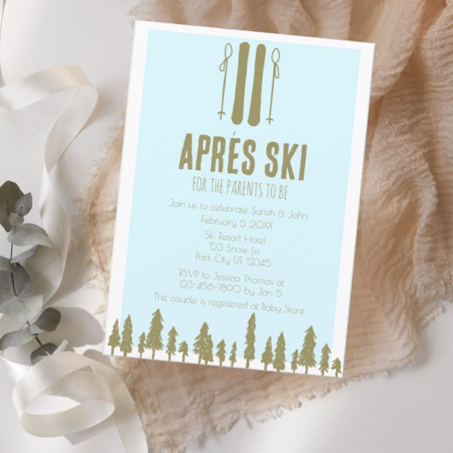Apres Ski Winter Theme Boy Shower Inbjudningar (Skapare uppladdad)