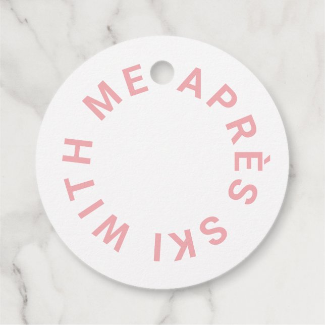 Après Ski With Me Rosa Sällskapsfest  Gåvor Etiketter (Baksida)