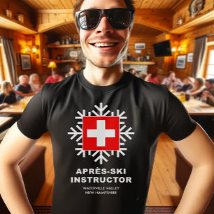 Apres-Skida den roliga instruktören skidar T-shirt