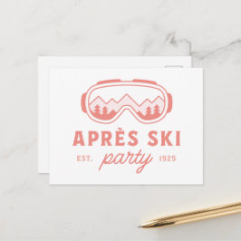 Après-skidfest skidande tjejer natt rosa estetik vykort