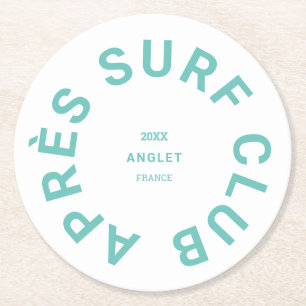 Après Surf Club Turquoise Surfers Social Crest Underlägg Papper Rund