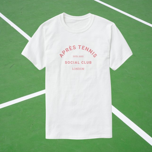 Après Tennis Social Club Anpassad Rosa Vapen T Shirt (Skapare uppladdad)