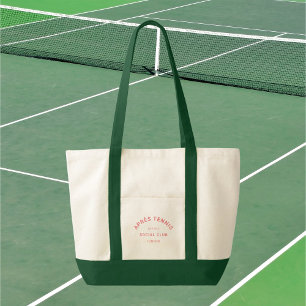Après Tennis Social Club Rosa Crest Grön Handtag Tygkasse