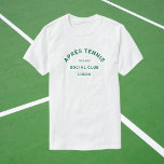 Après Tennis Social Klubb Anpassningsbar Grönt Vap T Shirt<br><div class="desc">Après Tennis Social Klubb Grönt Vapensköld tennis manar t shirt. Anpassa till år och plats. Perfekt för en lokal tennis-turnering,  som gåva till en tennis älskare eller till en servitris för tennis. Designad för att matcha vår Après Tennis Social Klubb Collection.</div>
