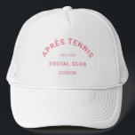 Après Tennis Social Klubb Anpassningsbar Rosa Vape Keps<br><div class="desc">Après Tennis Social Klubb Rosa Vapensköld tennis cap. Anpassa till år och plats. Perfekt för en lokal tennis-turnering,  som gåva till en tennis älskare eller till en servitris för tennis. Designad för att matcha vår Après Tennis Social Klubb Collection.</div>