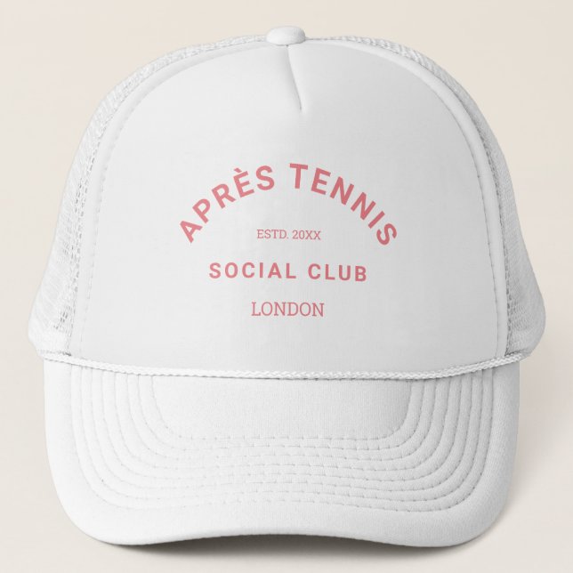 Après Tennis Social Klubb Anpassningsbar Rosa Vape Keps (Framsida)