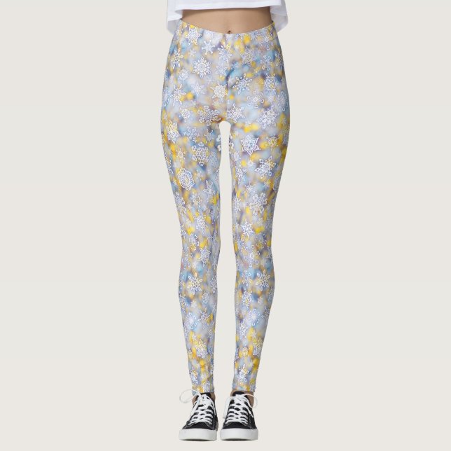 apriclyssnande snöflingor leggings (Framsida)