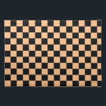Apricot and Black Checkered Vintage Bordstablett<br><div class="desc">Apricot and Black Checkered Vintage</div>