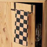 Apricot and Black Checkered Vintage Kökshandduk<br><div class="desc">Apricot and Black Checkered Vintage</div>