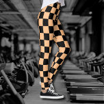 Apricot and Black Checkered Vintage Leggings<br><div class="desc">Apricot and Black Checkered Vintage</div>