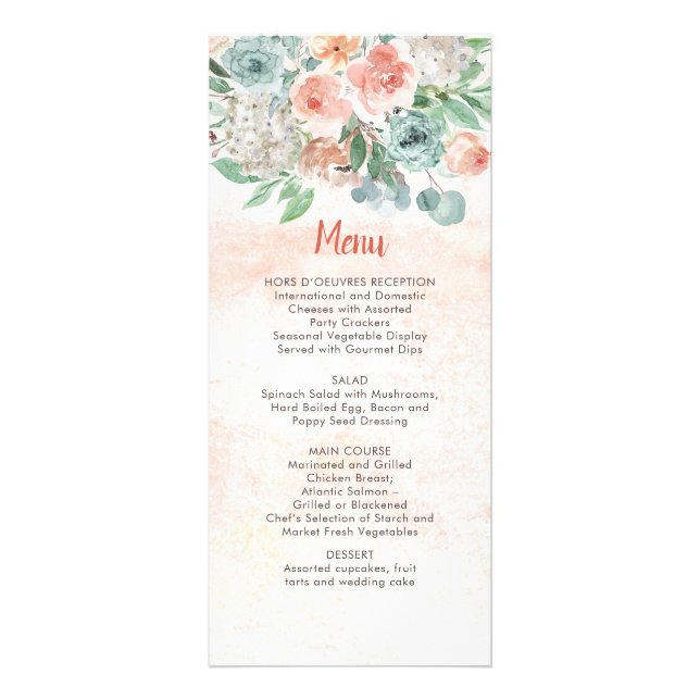 Apricot and Wasabi Grönt Watercolor Blommigt Bröll Reklamkort (Framsidan)