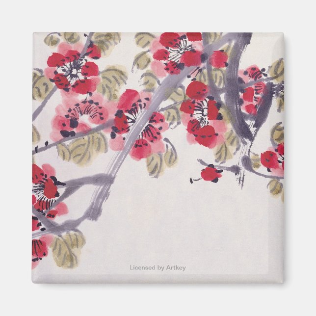 Apricot-Blommar Magnet (Framsidan)