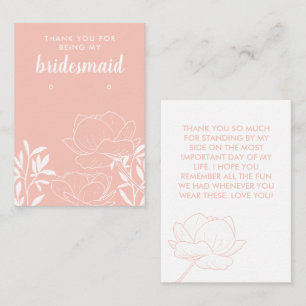 Apricot Blommigt Bridesmaid Tack Earring Visitkort