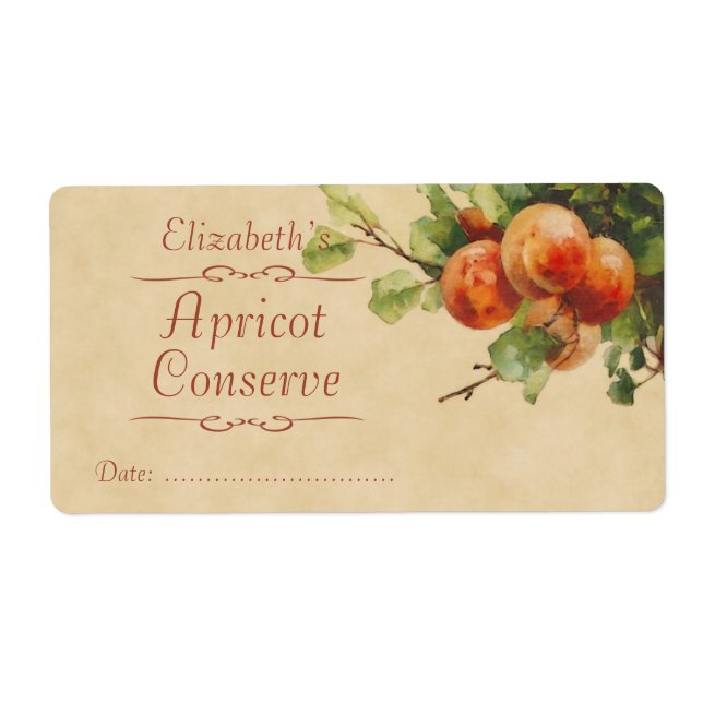 Apricot Canning label Fraktsedel (Framsidan)