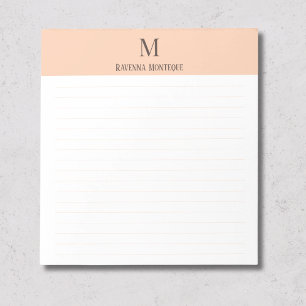 Apricot Classic Personlig Monogram Bokstav Linjera Anteckningsblock