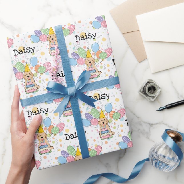 Apricot Cockapoo Cavapoo Hund Birthday Presentpapper (Gifting)