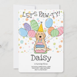 Apricot Cockapoo Cavapoo Hund Födelsedagsfest Inbjudningar