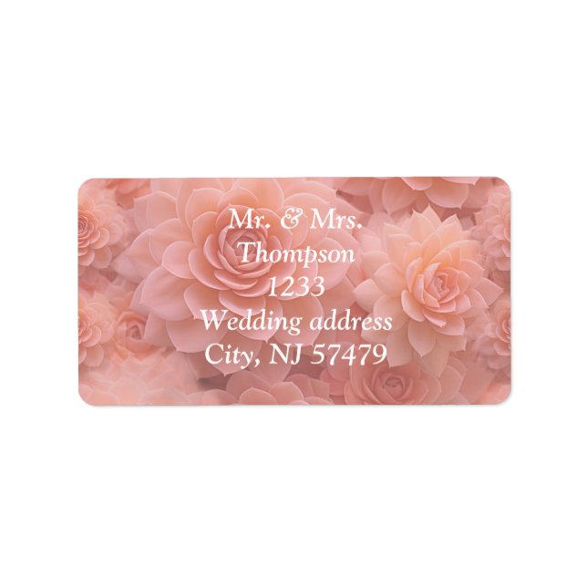 Apricot Crush Succulent Färg för 2024 Adressetikett (Framsidan)