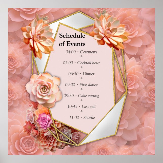 Apricot Crush Succulent Färg Poster (Framsidan)