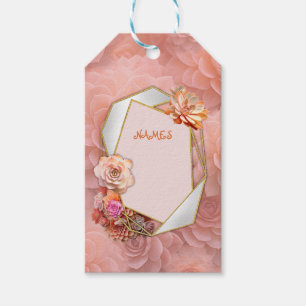 Apricot Crush Succulent Färg Presentetikett