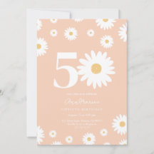 Apricot Daisy 50:e födelsedagsinbjudan