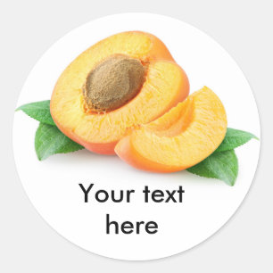 Apricot delar runt klistermärke