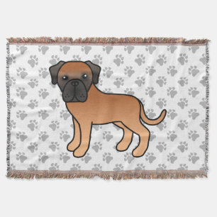 Apricot Engelsk Mastiff Söt Tecknad Hund Filt