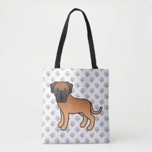 Apricot Engelsk Mastiff Söt Tecknad Hund Tygkasse
